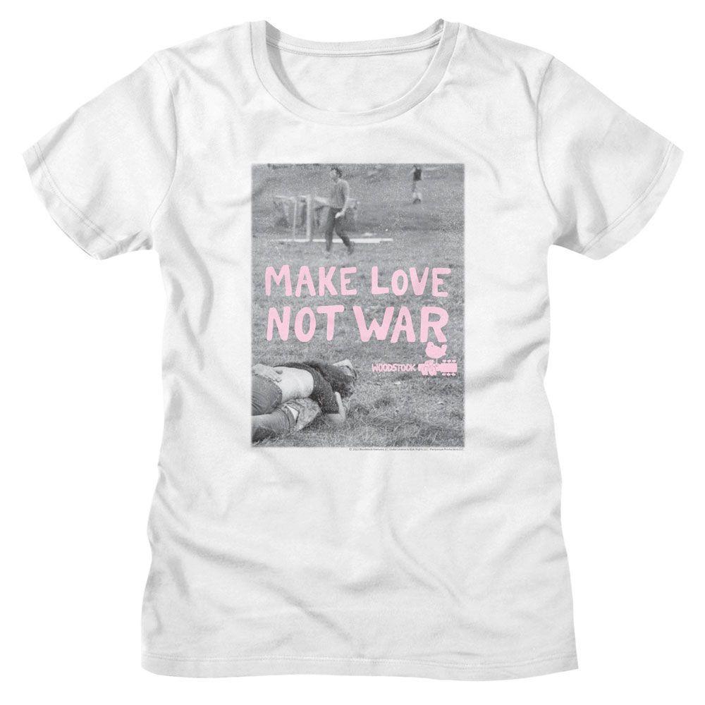 Woodstock Make Love Not War Poster White Womens T-Shirt